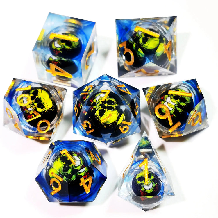 7-Piece Spinning Dragon Eye Resin Dice Set – Sharp Edge Polyhedral Dice for Dungeons & Dragons, Pathfinder & RPG Tabletop Games Gamers Guild