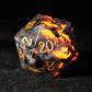 Flame Stone Volcanic Dice Set – 7Pcs UV-Reactive Gemstone Polyhedral Dice for DND & RPG Gamers Guild