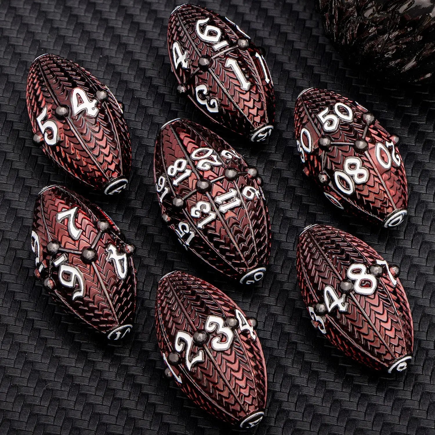 ARUOHHA Copper Purple Dragon Egg Dice Set – Metal Polyhedral Dice with Rotating Shell for D&D, Pathfinder & RPGs Gamers Guild