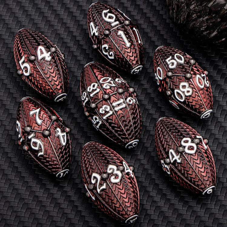 ARUOHHA Copper Purple Dragon Egg Dice Set – Metal Polyhedral Dice with Rotating Shell for D&D, Pathfinder & RPGs Gamers Guild