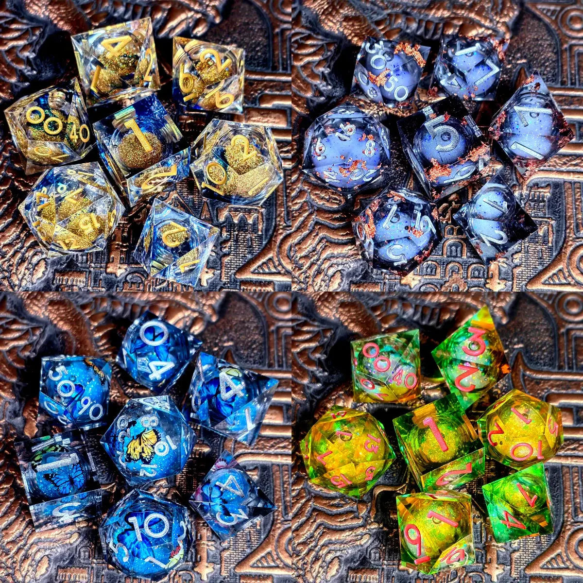 7-Piece Transparent Resin Sharp Edge Dice Set – Handmade Polyhedral Dice for D&D, Pathfinder & RPG Tabletop Games Gamers Guild