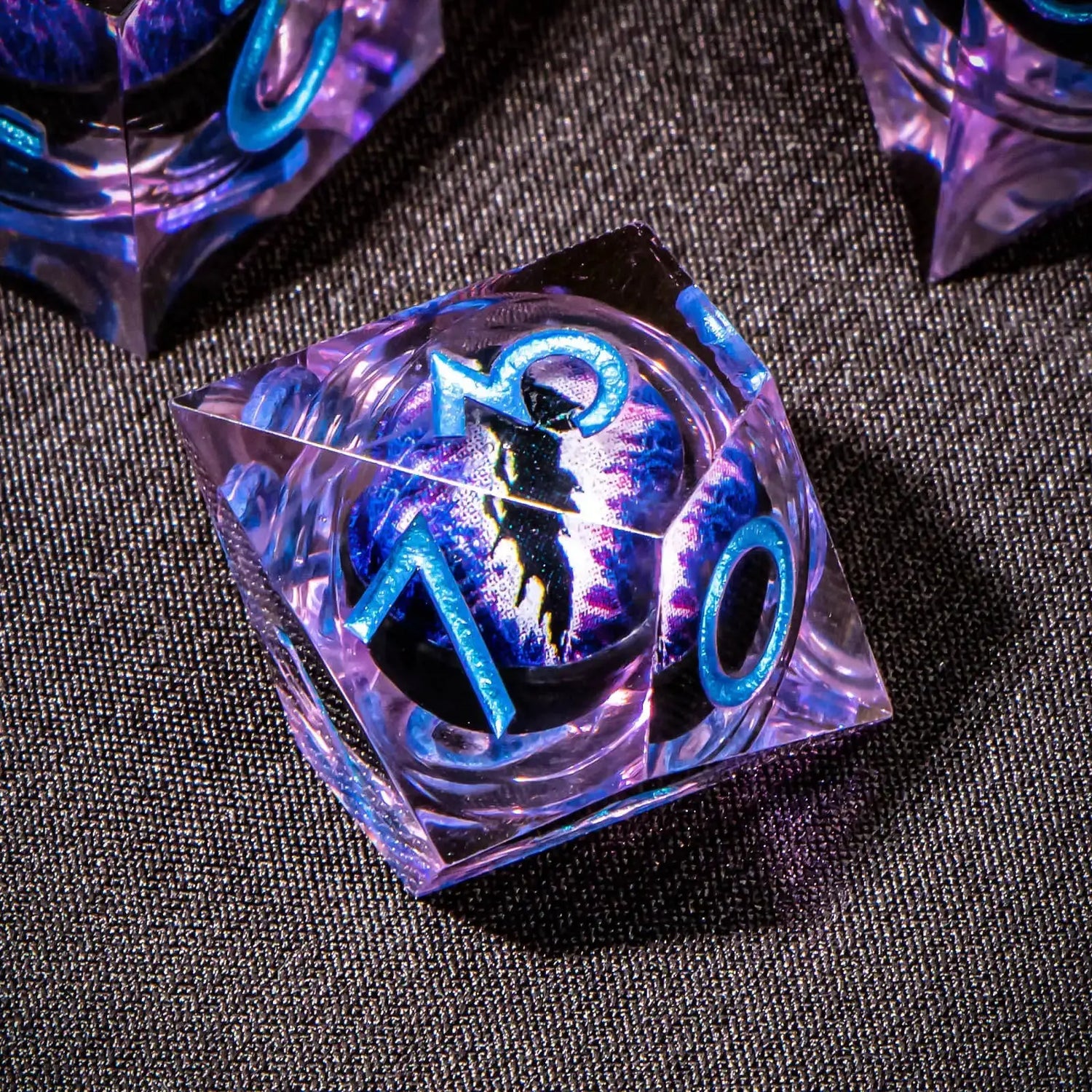 7-Piece Longan Eye Liquid Core Resin Dice Set – Sharp Edge Polyhedral Dice for Dungeons & Dragons, Pathfinder & RPG Tabletop Game Gamers Guild
