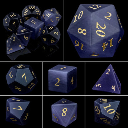 Purple Crystal Stone & Gem Dice Set – Sharp Edge Polyhedral Dice for D&D, Pathfinder & RPGs Gamers Guild