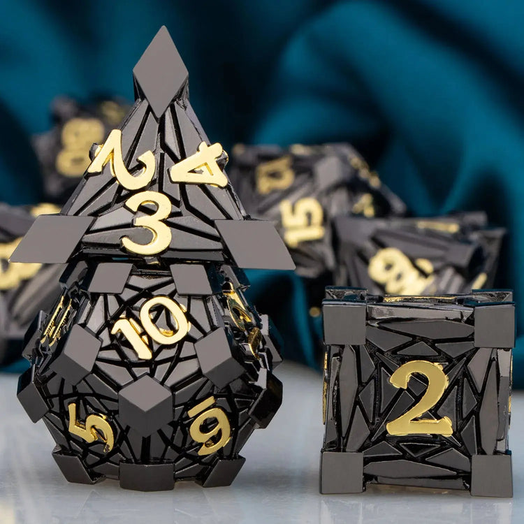 DND Metal Polyhedral Dice Set – Heavy RPG Dice for Dungeons & Dragons, Pathfinder & Tabletop Games Gamers Guild