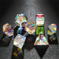 Colorful Gemstone Pirate Dice Set – 7pc Resin Polyhedral Dice with Golden Script for DND, RPG & Tabletop Campaigns Gamers Guild