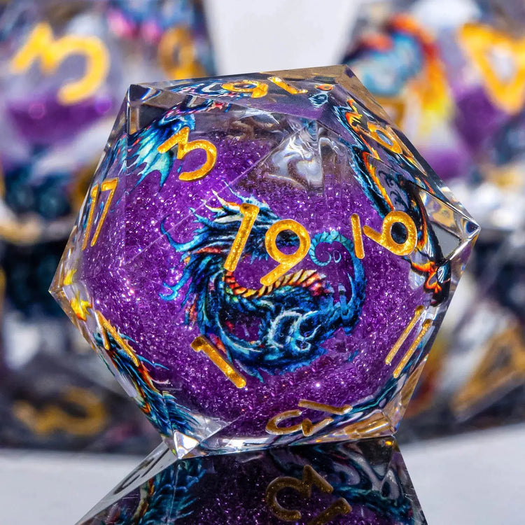 Liquid Core Dice Set – Sharp Edge Resin Polyhedral Dice for D&D, Pathfinder & RPGs Gamers Guild