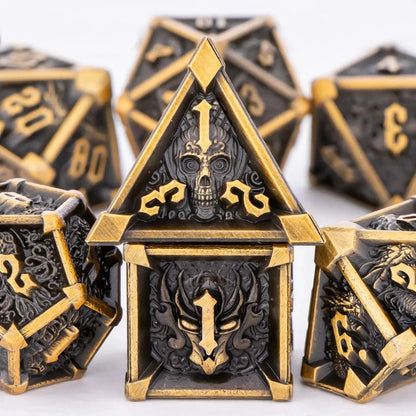 7-Piece Metal DND Dice Set – Weighted Polyhedral Dice for Dungeons & Dragons, RPG Games & Tabletop Adventures Gamers Guild
