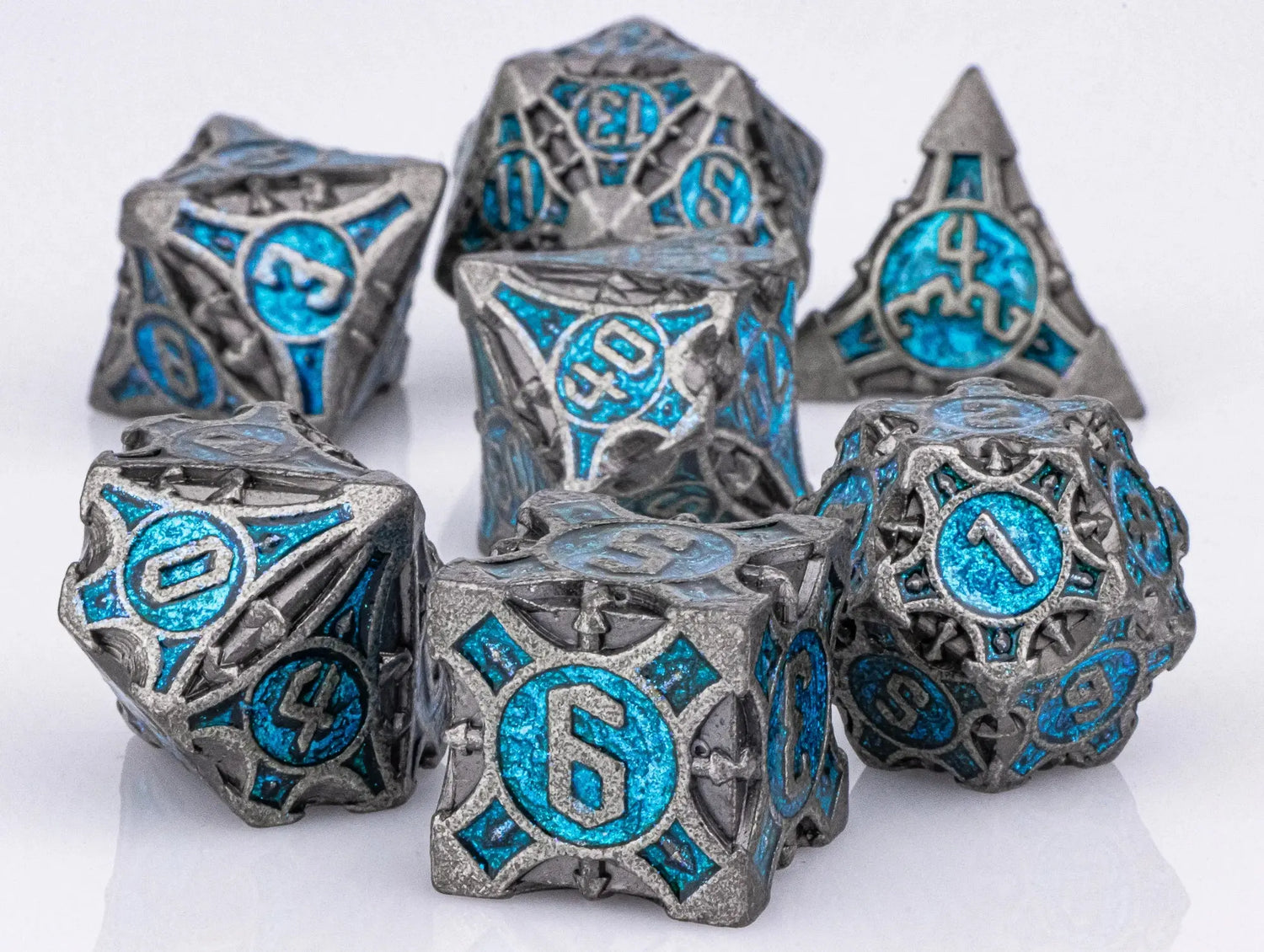 7-Piece Red Sharp Edge Metal Dice Set – Premium Polyhedral DND Dice for Dungeons & Dragons & RPG Tabletop Games Gamers Guild