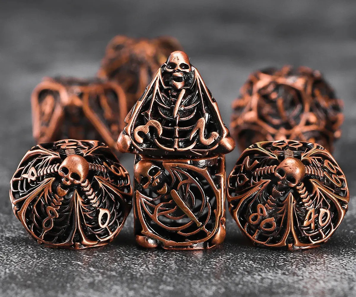 7-Piece Hollow Dragon Metal Dice Set – Intricately Carved Polyhedral Dice for D&D, Pathfinder & RPG Tabletop Games Gamers Guild
