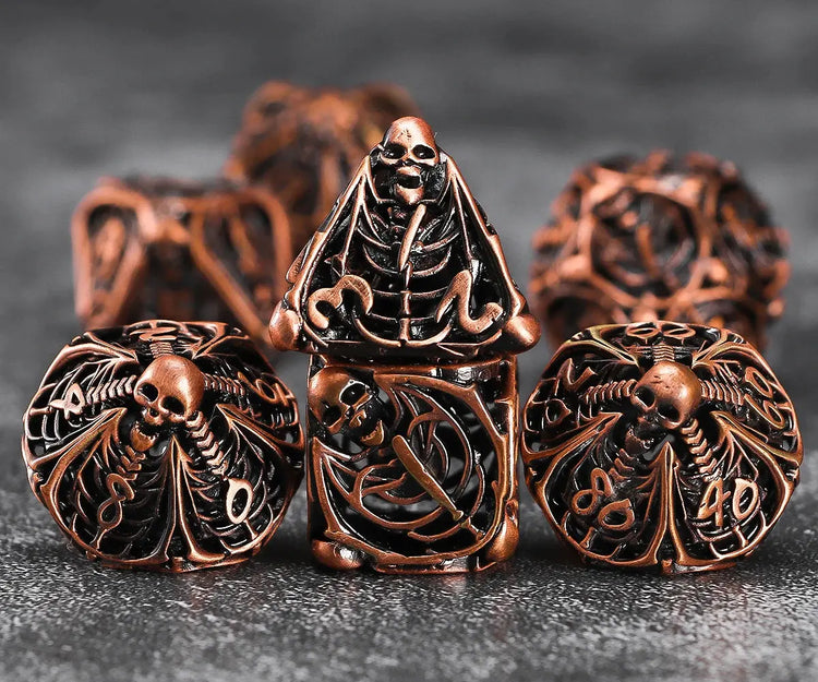 7-Piece Hollow Dragon Metal Dice Set – Intricately Carved Polyhedral Dice for D&D, Pathfinder & RPG Tabletop Games Gamers Guild