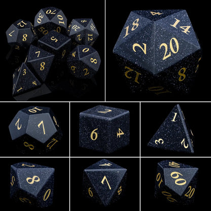Purple Crystal Stone & Gem Dice Set – Sharp Edge Polyhedral Dice for D&D, Pathfinder & RPGs Gamers Guild