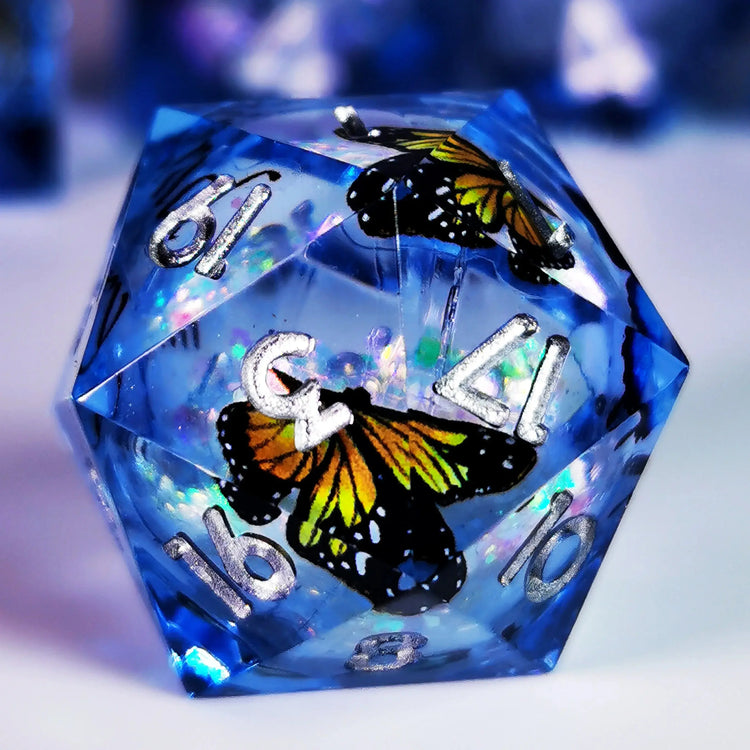 7-Piece Handmade Sharp Edge Resin Dice Set – Translucent Polyhedral Dice for D&D, Pathfinder & Tabletop RPGs Gamers Guild