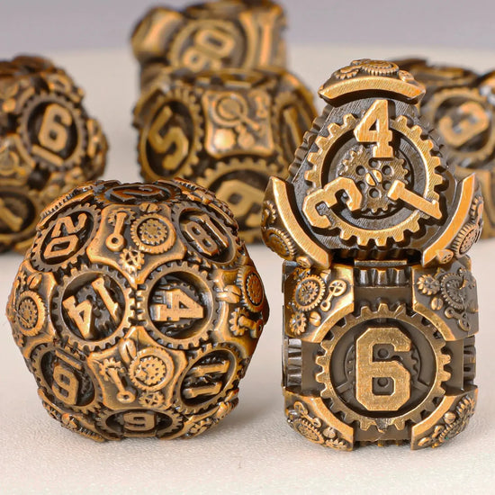 Metal Gear Polyhedral Dice Set – D20 & D6 RPG Dice for D&D, Trailblazer, Warhammer & Tabletop Games Gamers Guild