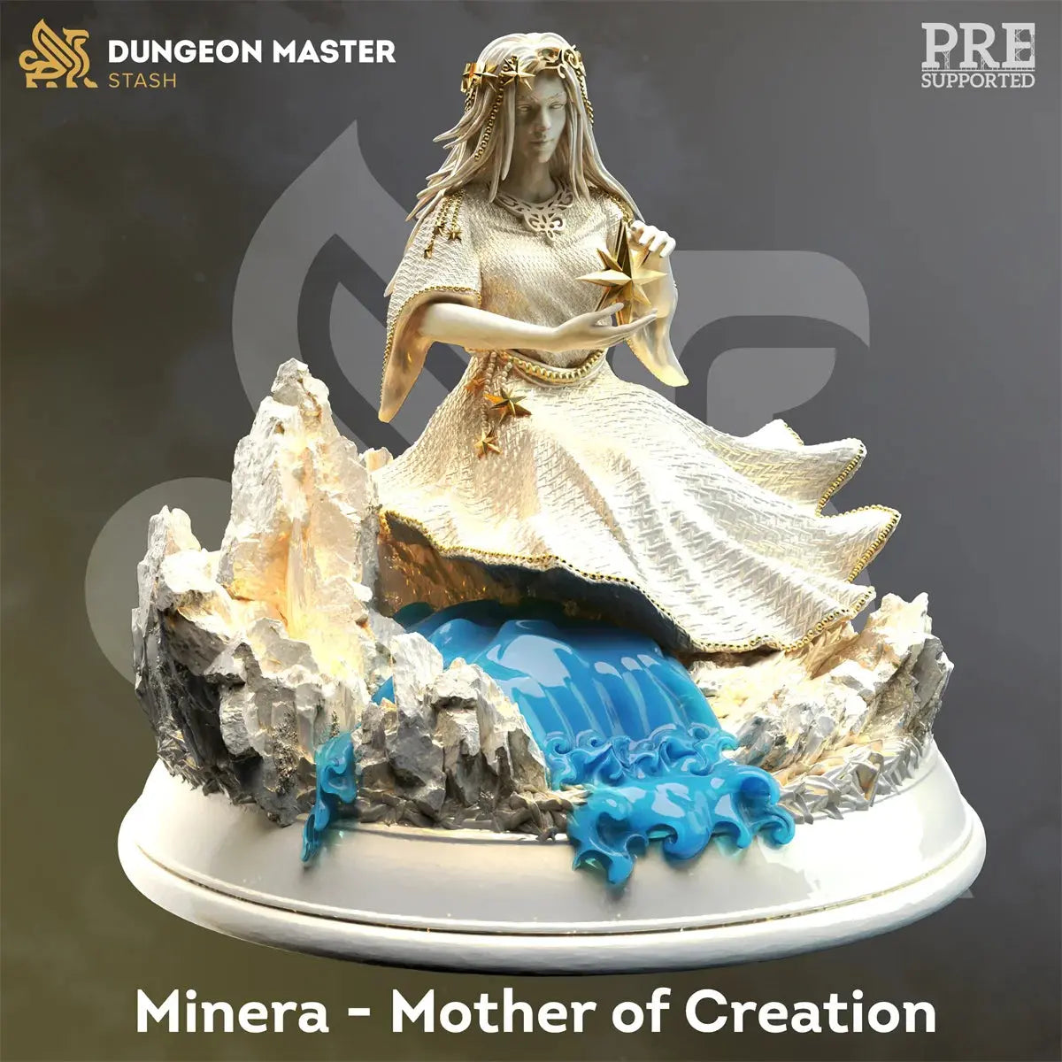 Divine Awakening Miniature Set – Goddess, Angel, Death Wizard, Dragon & Dungeon Team (Unpainted Resin) Gamers Guild