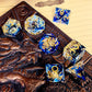 7-Piece Light Blue Resin Polyhedral Dice Set – Gold Numbered DND Dice for RPG & Tabletop Games Gamers Guild