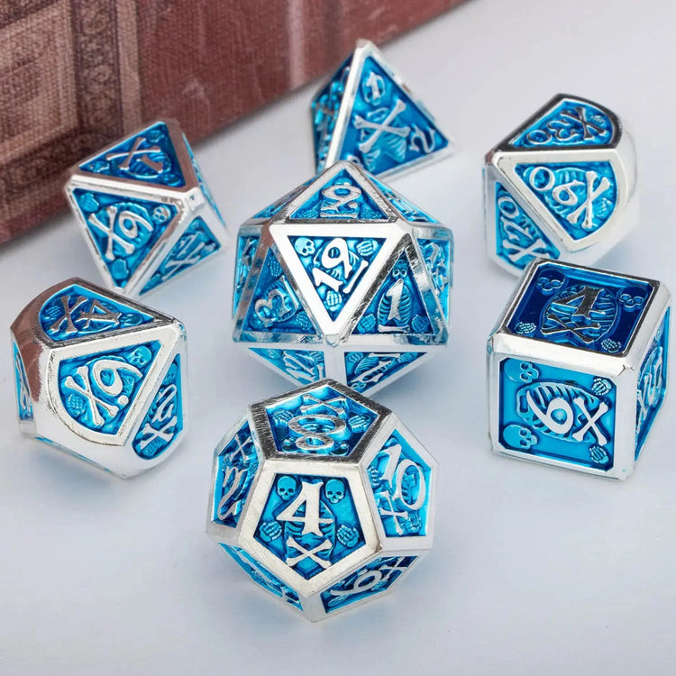 ARUOHHA Black & Red Skull Metal Dice Set – Polyhedral Dice for D&D, Pathfinder & RPGs Gamers Guild
