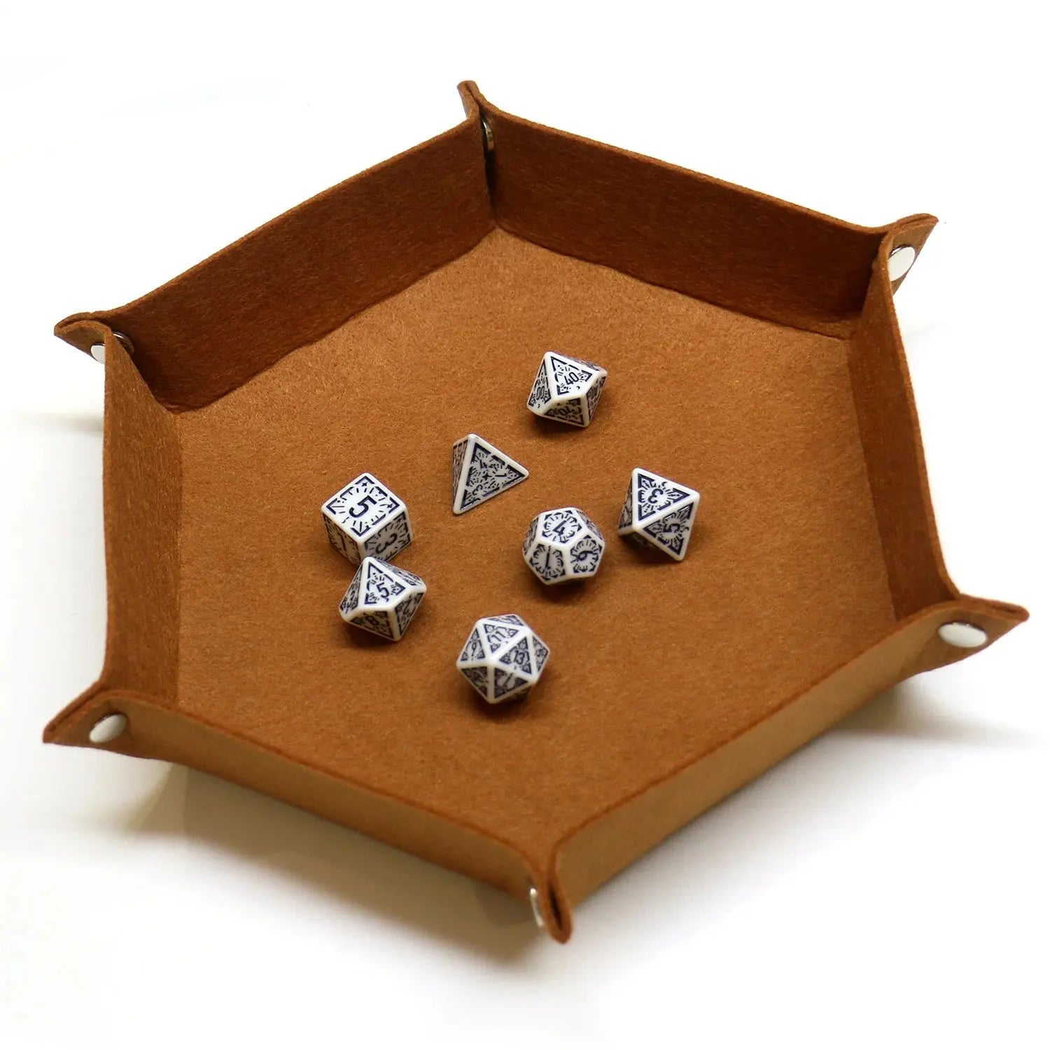 Foldable Hexagon Dice Tray – Felt Rolling Tray for DND, RPG & Tabletop Games Gamers Guild