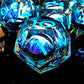Spinning Dragon Eye Resin Dice Set – 7-Piece Transparent Polyhedral Dice with Blue Text for RPGs Gamers Guild