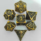 7 Pcs Hollow Metal Dice Set for DND RPG Dragon-Engraved Polyhedral Dice Tabletop Gaming Accessories for Dungeon Master Collector Gamers Guild
