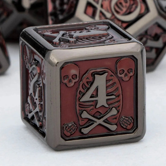 ARUOHHA Black & Red Skull Metal Dice Set – Polyhedral Dice for D&D, Pathfinder & RPGs Gamers Guild
