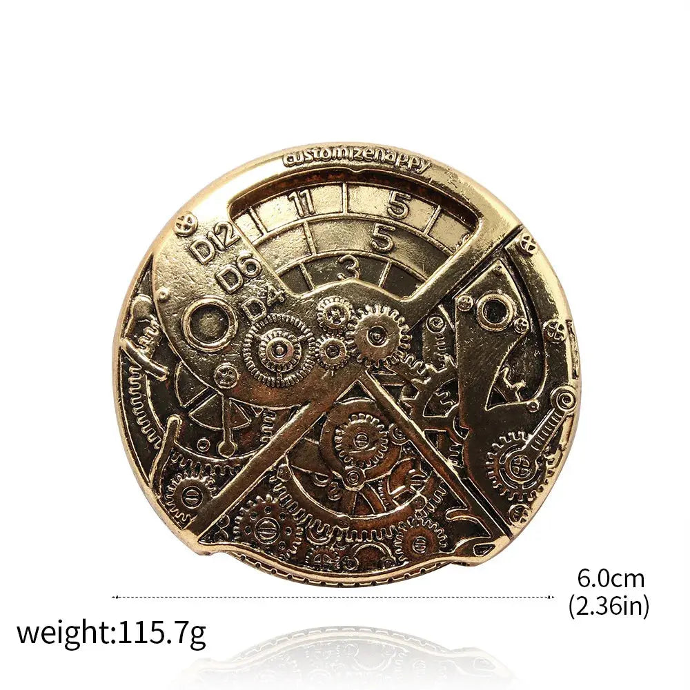 Dungeons & Dragons Commemorative Coin – Rotatable Digital Compass Gear of Destiny Metal Token for Jewelry & RPG Accessories Gamers Guild