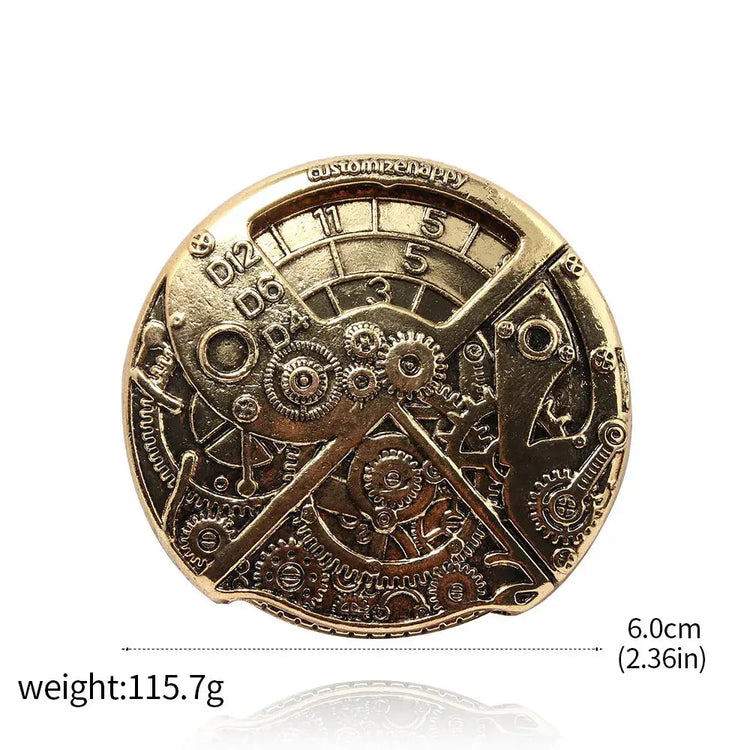 Dungeons & Dragons Commemorative Coin – Rotatable Digital Compass Gear of Destiny Metal Token for Jewelry & RPG Accessories Gamers Guild