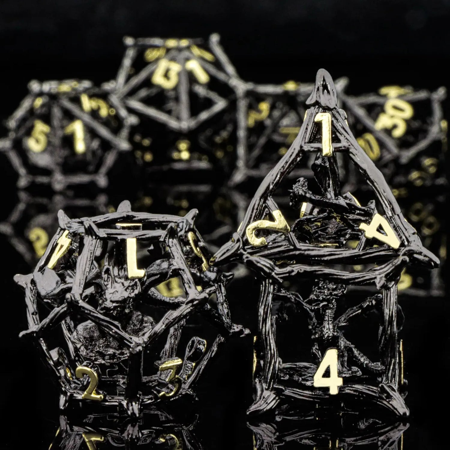 7-Piece Hollow Dragon Metal Dice Set – Intricately Carved Polyhedral Dice for D&D, Pathfinder & RPG Tabletop Games Gamers Guild