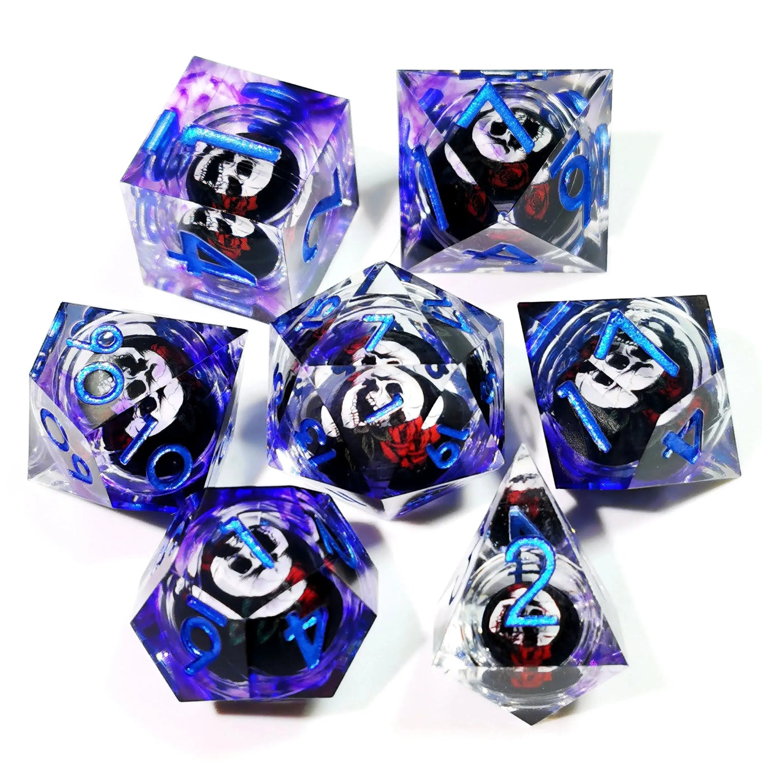 7-Piece Spinning Dragon Eye Resin Dice Set – Sharp Edge Polyhedral Dice for Dungeons & Dragons, Pathfinder & RPG Tabletop Games Gamers Guild