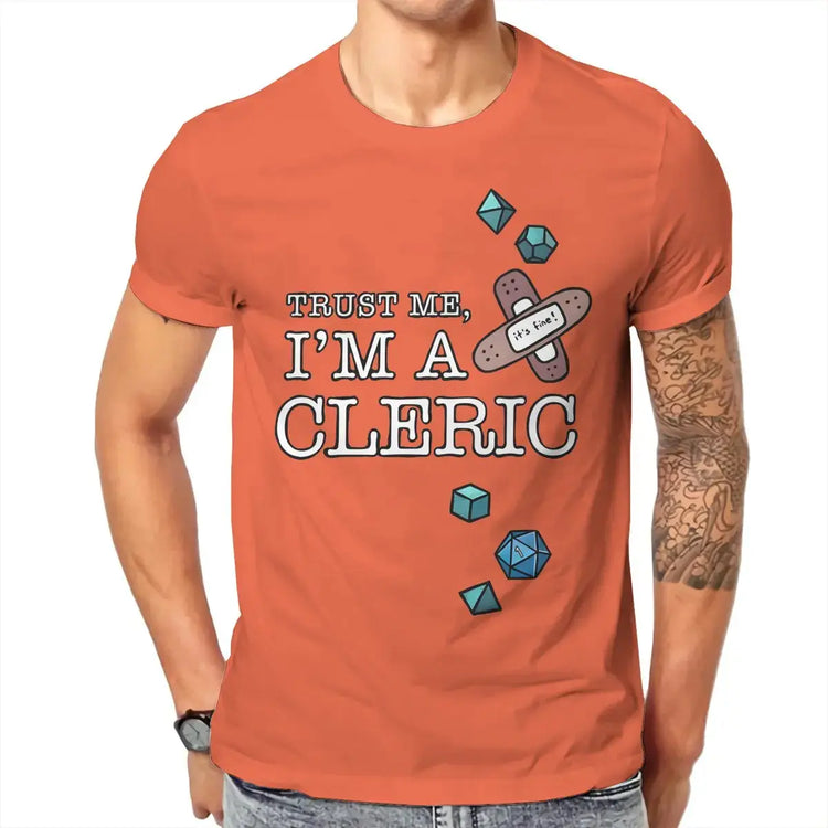 Trust Me, I’m a Cleric T-Shirt – Funny DND Cotton Tee for Men | RPG Healer Graphic Shirt Gamers Guild