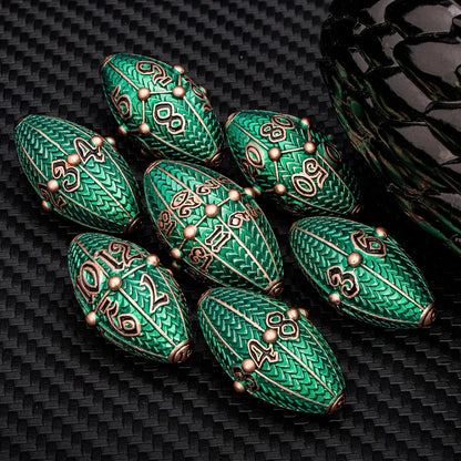 ARUOHHA Copper Purple Dragon Egg Dice Set – Metal Polyhedral Dice with Rotating Shell for D&D, Pathfinder & RPGs Gamers Guild