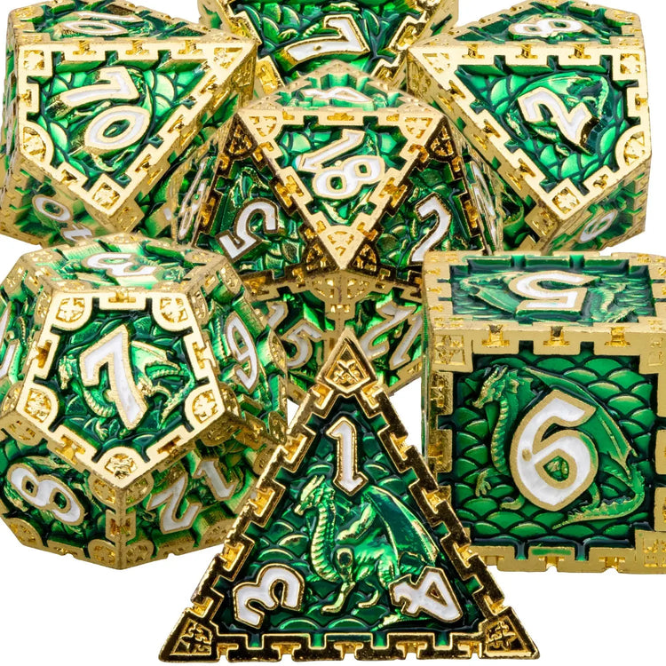 DND Metal Polyhedral Dice Set – Heavy RPG Dice for Dungeons & Dragons, Pathfinder & Tabletop Games Gamers Guild