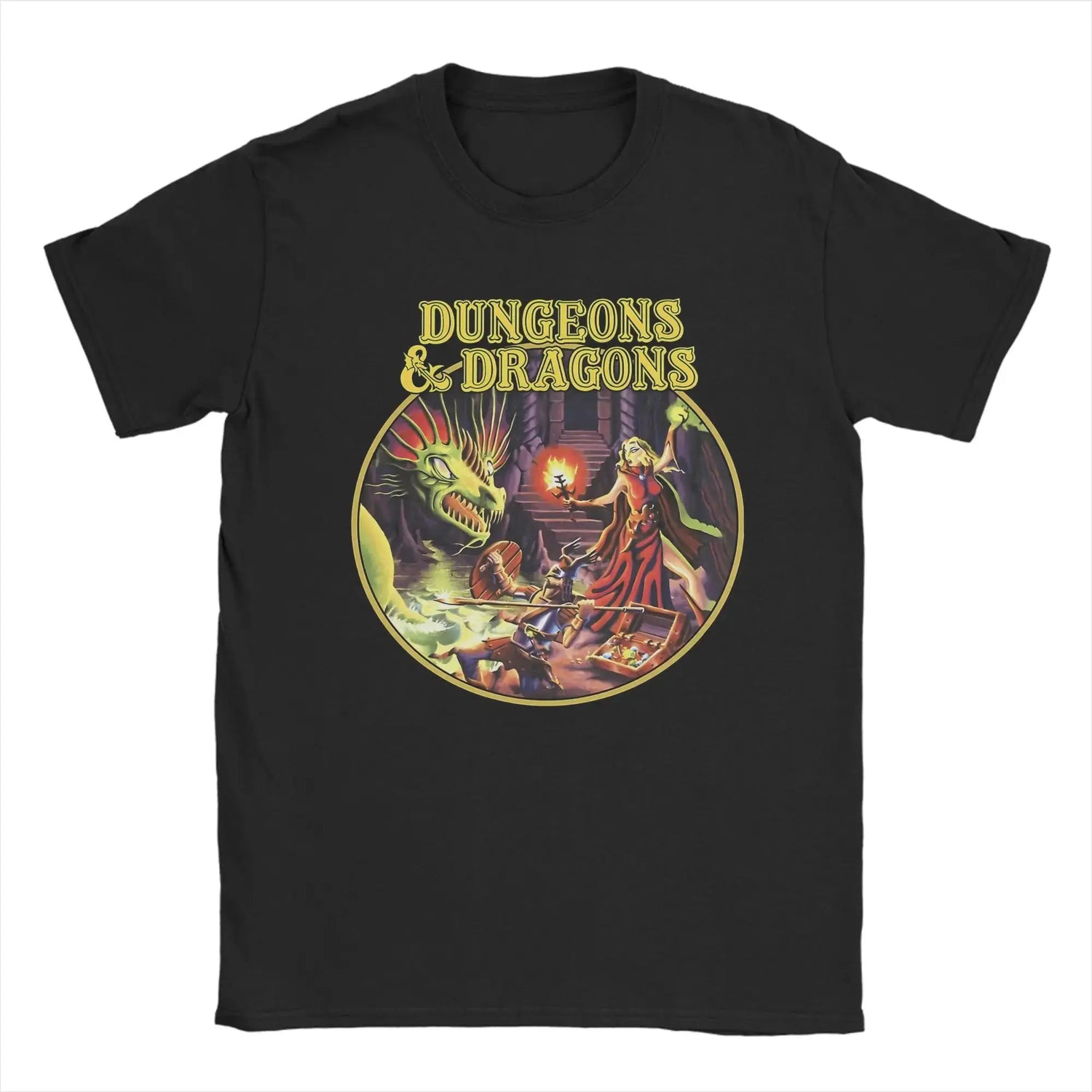 Dungeons & Dragons Men’s Vintage Cotton T-Shirt – Casual O-Neck Short Sleeve Tee for RPG Fans Gamers Guild