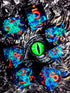 7-Piece Sharp Edge Resin Dice Set – Green Transparent Base with Copper Numbers for D&D & Tabletop RPGs Gamers Guild