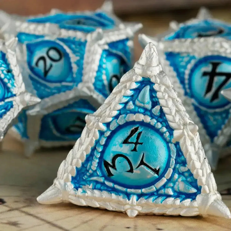 Dragon Metal Sharp Edge Dice Set – Polyhedral Zinc Alloy Dice for D&D, Pathfinder & RPGs Gamers Guild