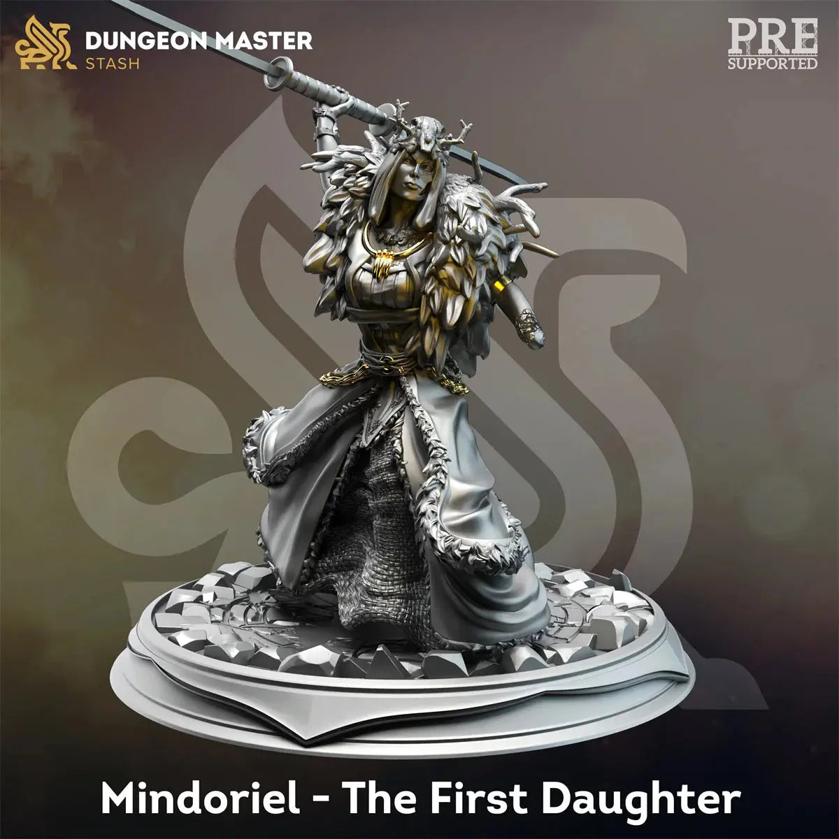 Divine Awakening Miniature Set – Goddess, Angel, Death Wizard, Dragon & Dungeon Team (Unpainted Resin) Gamers Guild