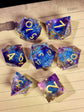 7-Piece Sharp Edge Resin Dice Set – Transparent Polyhedral Dice with Silver Sand & Black Numbers for D&D & RPG Tabletop Games Gamers Guild