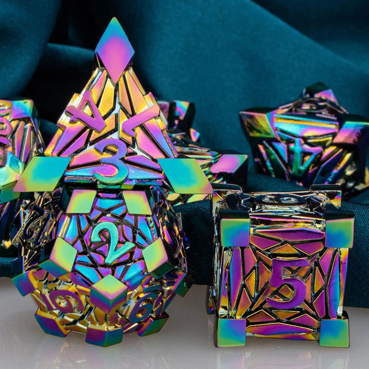 DND Metal Polyhedral Dice Set – Heavy RPG Dice for Dungeons & Dragons, Pathfinder & Tabletop Games Gamers Guild