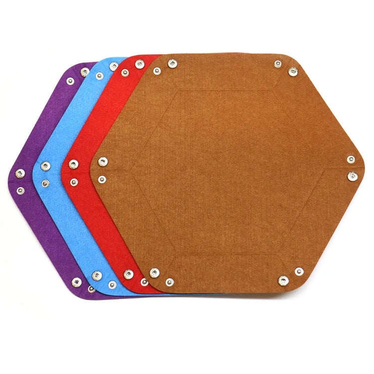 Foldable Hexagon Dice Tray – Felt Rolling Tray for DND, RPG & Tabletop Games Gamers Guild