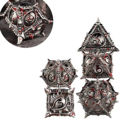 7-Piece Dragon Metal Dice Set – Sharp Edge Polyhedral Dice with Box for D&D, Pathfinder & RPGs Gamers Guild