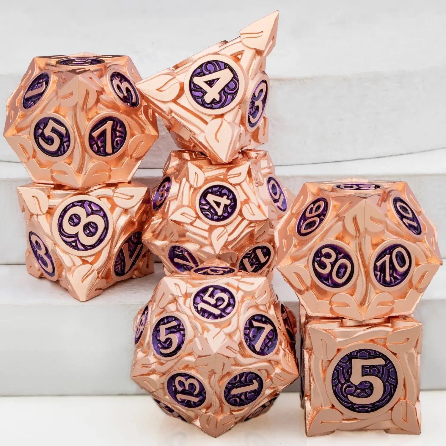 Tree Root Metal Dice Set – Red Polyhedral Dice for D&D, Pathfinder & RPGs Gamers Guild