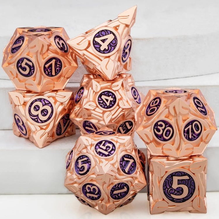 Tree Root Metal Dice Set – Red Polyhedral Dice for D&D, Pathfinder & RPGs Gamers Guild