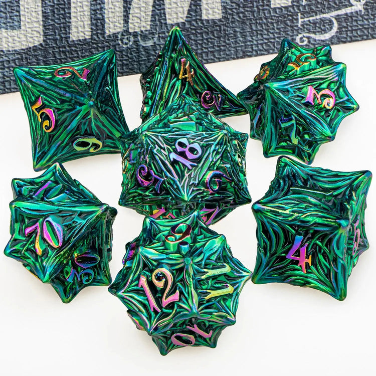 Tree Root Metal Dice Set – Red Polyhedral Dice for D&D, Pathfinder & RPGs Gamers Guild