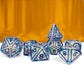 Dice Set Blue Magic Resin Polyhedral