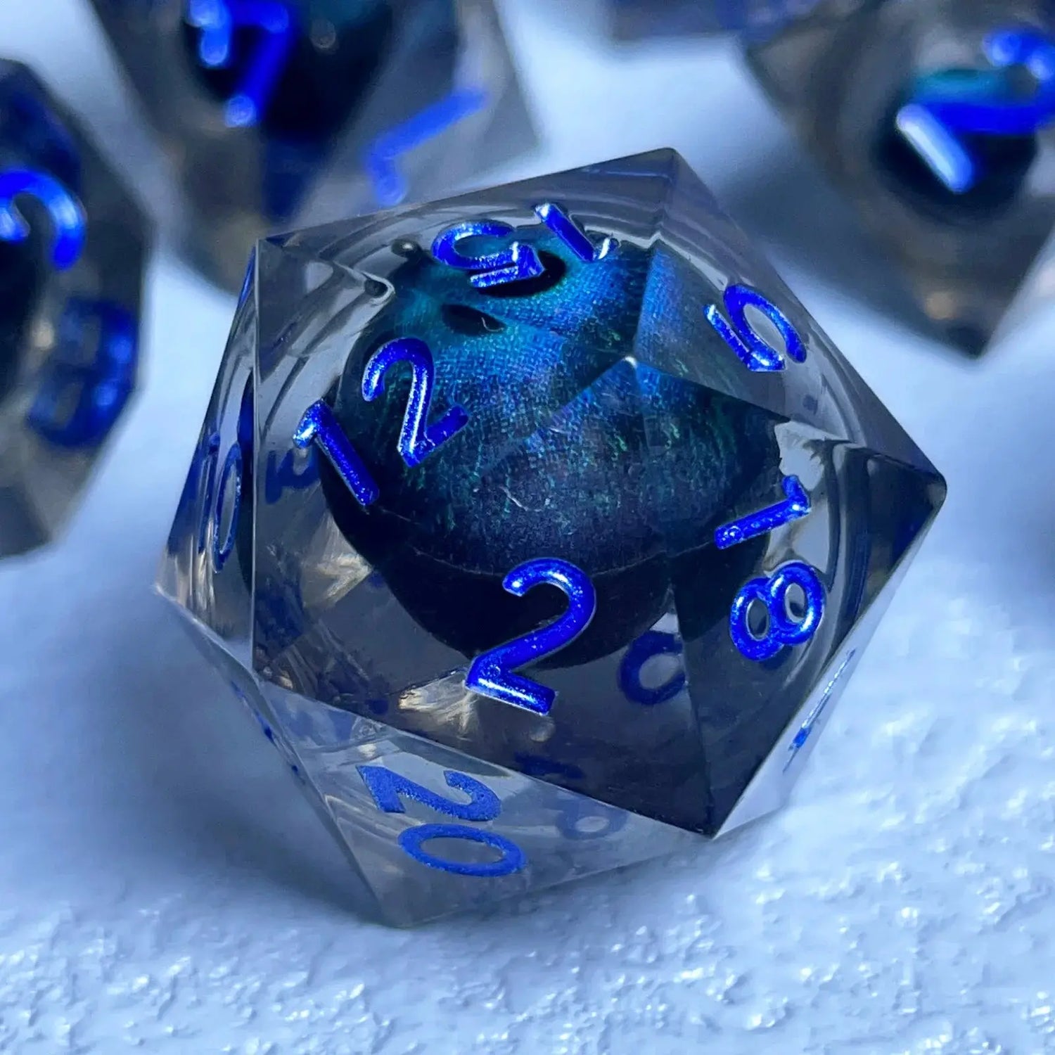 Dragon’s Eye Liquid Core Dice Set – Sharp Edge Polyhedral Resin Dice for D&D, Pathfinder & RPGs Gamers Guild