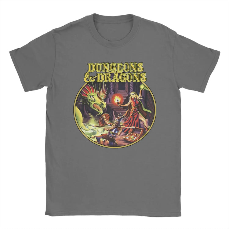 Dungeons & Dragons Men’s Vintage Cotton T-Shirt – Casual O-Neck Short Sleeve Tee for RPG Fans Gamers Guild