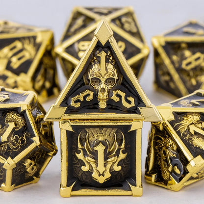 7-Piece Metal DND Dice Set – Weighted Polyhedral Dice for Dungeons & Dragons, RPG Games & Tabletop Adventures Gamers Guild