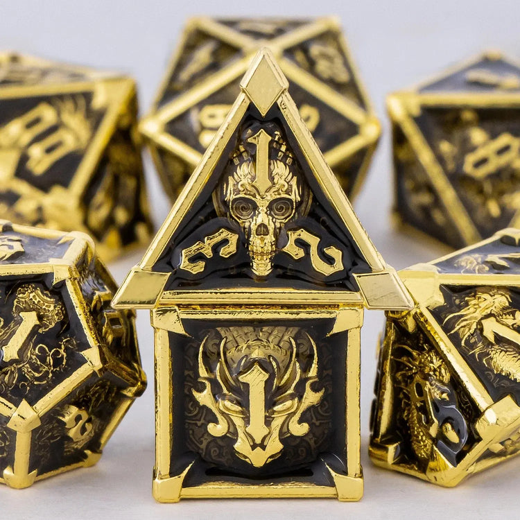 7-Piece Metal DND Dice Set – Weighted Polyhedral Dice for Dungeons & Dragons, RPG Games & Tabletop Adventures Gamers Guild