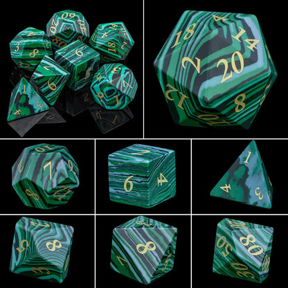 Purple Crystal Stone & Gem Dice Set – Sharp Edge Polyhedral Dice for D&D, Pathfinder & RPGs Gamers Guild