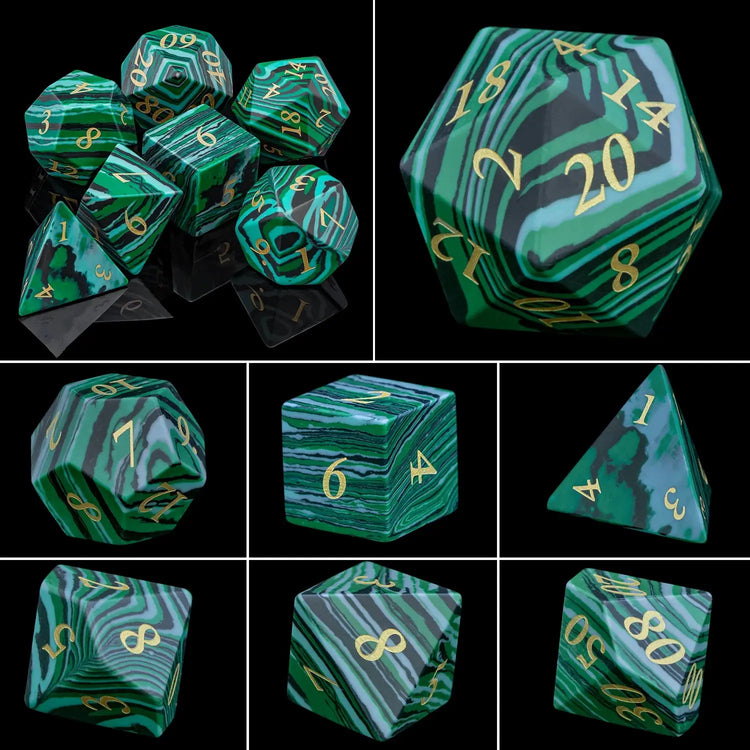 Purple Crystal Stone & Gem Dice Set – Sharp Edge Polyhedral Dice for D&D, Pathfinder & RPGs Gamers Guild