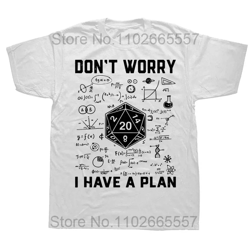 “I Have a Plan” D20 Graphic Tee – Casual Cotton Streetwear for D&D Fans Gamers Guild